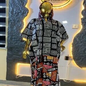 Tribal print hooded bubu